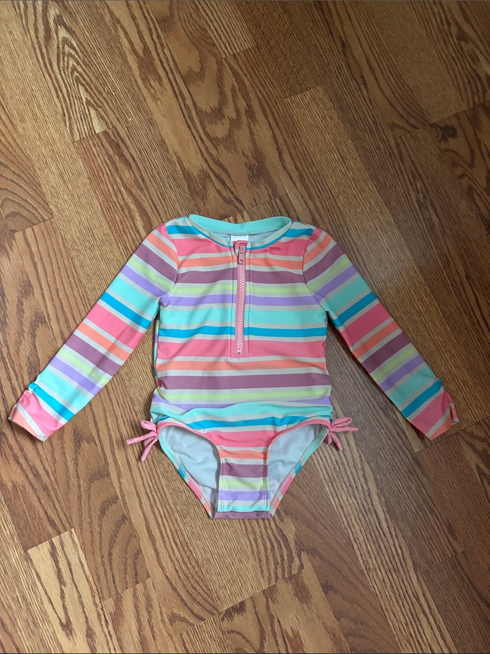 3T Toddler Girls Long-Sleeve One-Piece Swimsuit